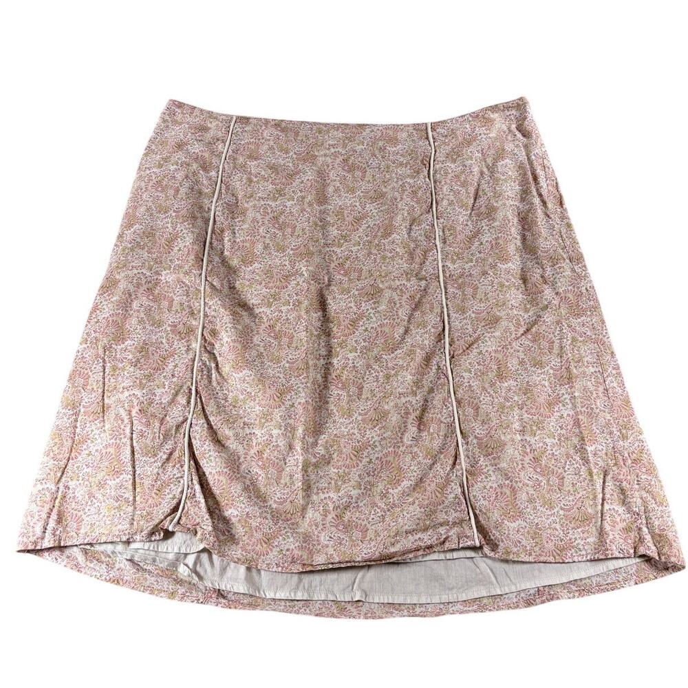 Venezia‎ 100% Cotton Floral Pattern LIght Lined Skirt Size 20